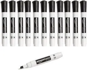 Amazon Basics Lowe-Odor Dry Erase Whiteboard Markers, Chisel Tip, Quick-Dry, Black, 12-Pack Amazon Basics Lowe-Odor Dry Erase Whiteboard Markers, Chisel Tip, Quick-Dry, Black, 12-Pack