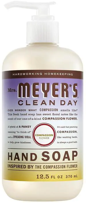 Mrs. Meyer's Clean Day Hand Soap, Compassion Flower Scent, 12.5Fl Oz Bottle Mrs. Meyer's Clean Day Hand Soap, Compassion Flower Scent, 12.5Fl Oz Bottle