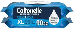 Cottonelle XL Flushable Wipes, 2 Packs of 45 Wipes Cottonelle XL Flushable Wipes, 2 Packs of 45 Wipes