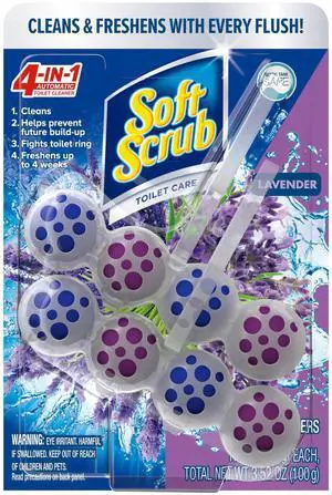 Soft Scrub 4-in-1 Rim Hanger Toilet Bowl Cleaner, Lavender, 2 Count Soft Scrub 4-in-1 Rim Hanger Toilet Bowl Cleaner, Lavender, 2 Count