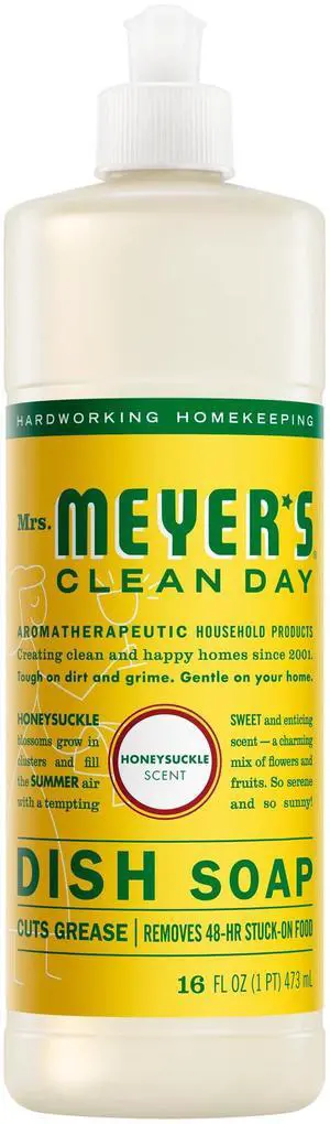 MRS. MEYER'S CLEAN DAY Liquid Dish Soap, Honeysuckle Scent, 16 Fl Oz MRS. MEYER'S CLEAN DAY Liquid Dish Soap, Honeysuckle Scent, 16 Fl Oz