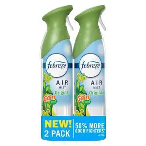 Febreze Air Mist Air Freshener Spray, Odor Fighting Room Deodorizer, Gain Original Scent, 8.1oz, Pack of 2, for Home, Bathroom, Kitchen, Office Febreze Air Mist Air Freshener Spray, Odor Fighting Room Deodorizer, Gain Original Scent, 8.1oz, Pack of 2, for Home, Bathroom, Kitchen, Office