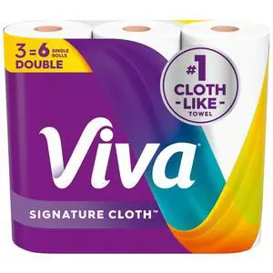 Viva Signature Cloth Paper Towels, 3 Double Rolls, 86 Sheets per Roll Viva Signature Cloth Paper Towels, 3 Double Rolls, 86 Sheets per Roll