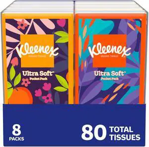 Kleenex On-The-Go Facial Tissues, 8 Travel Packs of 10 Tissues Each Kleenex On-The-Go Facial Tissues, 8 Travel Packs of 10 Tissues Each