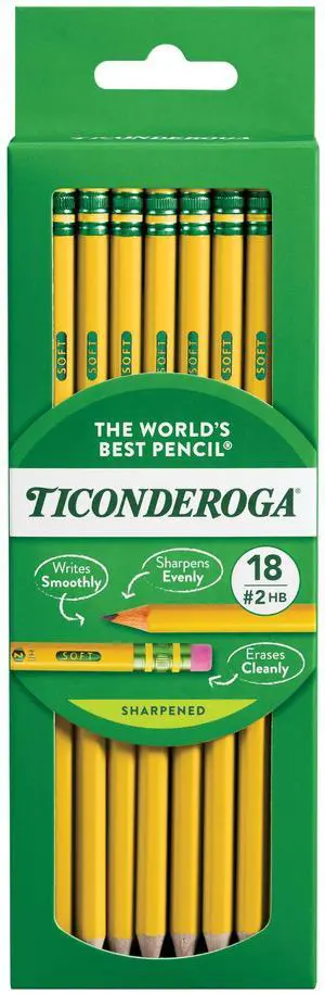Ticonderoga Wood-Cased Pencils, Pre-Sharpened Ticonderoga Wood-Cased Pencils, Pre-Sharpened
