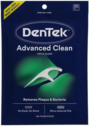 DenTek Advanced Clean Floss Picks, Plaque Remover, 150 Count DenTek Advanced Clean Floss Picks, Plaque Remover, 150 Count