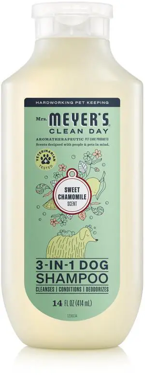 Mrs. Meyer's Clean Day 3-in-1 Dog Shampoo, Sweet Chamomile, 14oz Mrs. Meyer's Clean Day 3-in-1 Dog Shampoo, Sweet Chamomile, 14oz