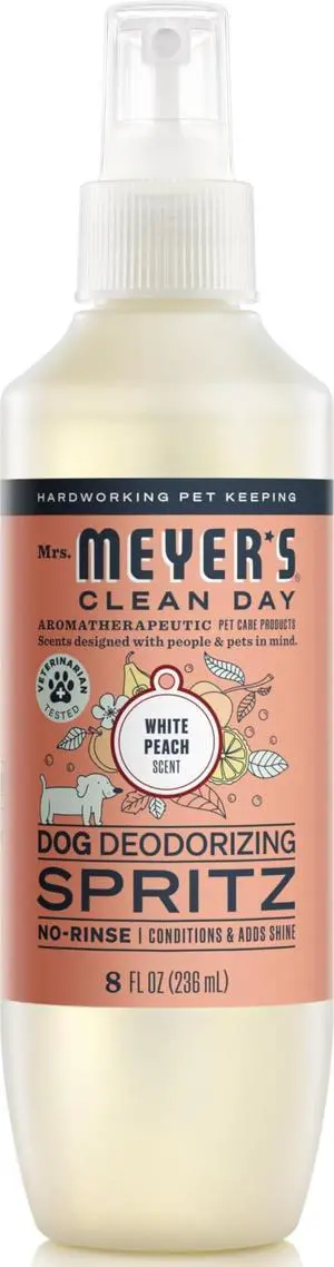 Mrs. Meyer's Clean Day Dog Deodorizing Spray, 8oz, White Peach Scent Mrs. Meyer's Clean Day Dog Deodorizing Spray, 8oz, White Peach Scent
