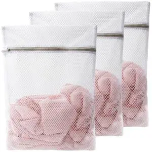 3-Pack Honeycomb Zippered Mesh Laundry Bags for Delicates, 16x20 Inches 3-Pack Honeycomb Zippered Mesh Laundry Bags for Delicates, 16x20 Inches
