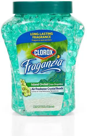 Clorox Fraganzia Crystal Beads Air Freshener, Island Orchid Scent, 12 Fl Oz Clorox Fraganzia Crystal Beads Air Freshener, Island Orchid Scent, 12 Fl Oz