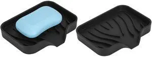 2-Pack Silicone Self-Draining Soap Dish - Anti-Slip Bar Soap Holder for Shower, Bathroom & Kitchen 2-Pack Silicone Self-Draining Soap Dish - Anti-Slip Bar Soap Holder for Shower, Bathroom & Kitchen