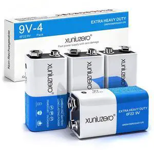 9V 6F22 Square Batteries (4 Pack) for Smoke Detector, Wireless Doorbell, Electronics, Long-Lasting 9V 6F22 Square Batteries (4 Pack) for Smoke Detector, Wireless Doorbell, Electronics, Long-Lasting