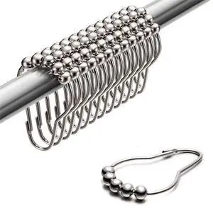 Uigos Premium Shower Curtain Rings Set of 12, Rust-Resistant Stainless Steel Hooks with Smooth Glide Roller Balls, Heavy-Duty Secure Closing, Chrome Uigos Premium Shower Curtain Rings Set of 12, Rust-Resistant Stainless Steel Hooks with Smooth Glide Roller Balls, Heavy-Duty Secure Closing, Chrome
