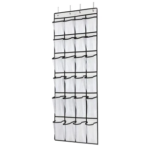 SAVERHO 24 Mesh Large Pockets Over the Door Shoe Organizer, Hanging Shoe Storage Bag for Men Women Kids, White SAVERHO 24 Mesh Large Pockets Over the Door Shoe Organizer, Hanging Shoe Storage Bag for Men Women Kids, White