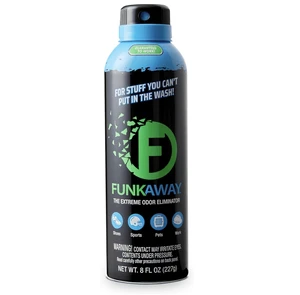 FunkAway Odor Eliminator Air Freshener Extreme Deodorizer, 8 oz Aerosol Spray, Removes Shoe, Pet, Sweat, Smoke & Mildew Smells FunkAway Odor Eliminator Air Freshener Extreme Deodorizer, 8 oz Aerosol Spray, Removes Shoe, Pet, Sweat, Smoke & Mildew Smells