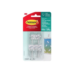Command Small Wire Toggle Hooks, Clear, Damage Free Decorating, Four Hooks Command Small Wire Toggle Hooks, Clear, Damage Free Decorating, Four Hooks