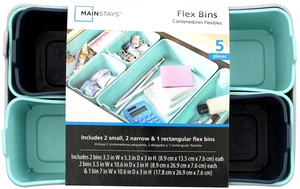 Mainstays 5-Piece Flexible Plastic Drawer Organizer Set, Assorted Colors Mainstays 5-Piece Flexible Plastic Drawer Organizer Set, Assorted Colors