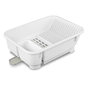 Mainstays Self-Draining Dish Drainer and Drainboard Sink Set with Retractable Spout, White Mainstays Self-Draining Dish Drainer and Drainboard Sink Set with Retractable Spout, White