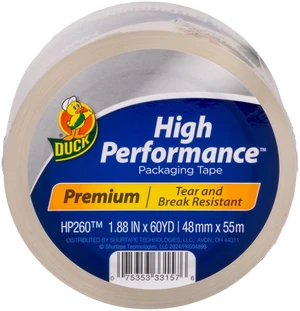 Duck High Performance Packing Tape, 1.88in x 60yd, Clear, 1 Refill Roll Duck High Performance Packing Tape, 1.88in x 60yd, Clear, 1 Refill Roll