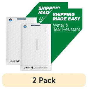 Duck Max Strength Self-Sealing Big Bubble Poly Mailer #6, 2 Pack, 12.5" x 18.5", Solid Print Duck Max Strength Self-Sealing Big Bubble Poly Mailer #6, 2 Pack, 12.5" x 18.5", Solid Print