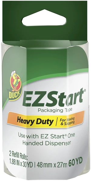 Duck EZ Start Clear Acrylic Packaging Tape, 1.88in x 30yd, 2 Rolls Duck EZ Start Clear Acrylic Packaging Tape, 1.88in x 30yd, 2 Rolls