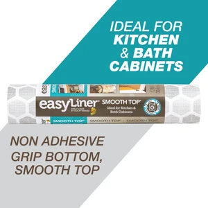 EasyLiner Smooth Top Shelf Liner, Grey Subtle, 12" x 10', 1 Roll EasyLiner Smooth Top Shelf Liner, Grey Subtle, 12" x 10', 1 Roll