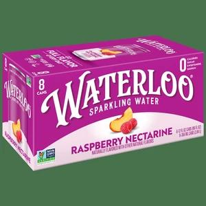 Waterloo Sparkling Water, Raspberry Nectarine, 12fl oz, 8 Pack Cans Waterloo Sparkling Water, Raspberry Nectarine, 12fl oz, 8 Pack Cans