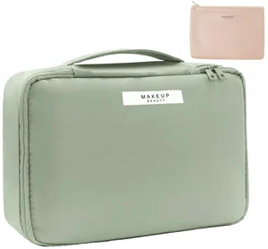 Queboom Travel Makeup Toiletry Bag for Women & Men, Green Queboom Travel Makeup Toiletry Bag for Women & Men, Green
