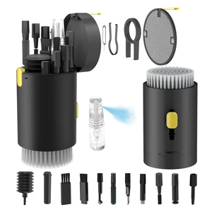 Tounee 20in1 Keyboard & Electronics Cleaning Kit with Retractable Brush, 2.5ml Mist Spray, Portable Tool for Phone, Tablet, PC, Monitor, TV, Camera Lens (Black) Tounee 20in1 Keyboard & Electronics Cleaning Kit with Retractable Brush, 2.5ml Mist Spray, Portable Tool for Phone, Tablet, PC, Monitor, TV, Camera Lens (Black)