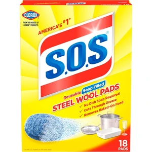 S.O.S. Heavy Duty Steel Wool Soap Scrubbing Pads, 18 Ct. S.O.S. Heavy Duty Steel Wool Soap Scrubbing Pads, 18 Ct.