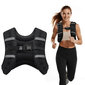 Weighted Vest, 8lb/12lb/16lb/20lb/25lb/30lb, with Two Adjustment Straps and Reflective Stripe for Men and Women, for Strength Training, Running, Jogging, Walking Weighted Vest, 8lb/12lb/16lb/20lb/25lb/30lb, with Two Adjustment Straps and Reflective Stripe for Men and Women, for Strength Training, Running, Jogging, Walking
