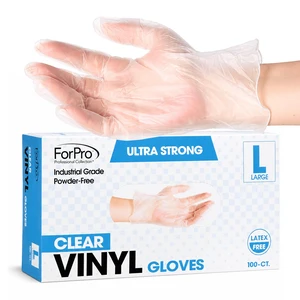 ForPro Disposable Vinyl Gloves, 3.9Mil, Powder and Latex Free, Food Safe ForPro Disposable Vinyl Gloves, 3.9Mil, Powder and Latex Free, Food Safe