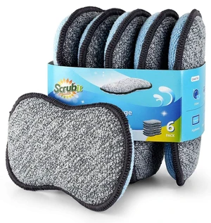 Scrub-it Kitchen Multi-Purpose Non-Scratch Microfiber Sponges, Heavy Duty Scrubbing, Reusable for Dishes Pots Pans, 6 Pack Small Scrub-it Kitchen Multi-Purpose Non-Scratch Microfiber Sponges, Heavy Duty Scrubbing, Reusable for Dishes Pots Pans, 6 Pack Small