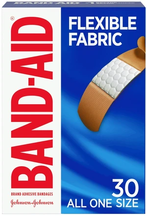 Band-Aid Flexible Fabric Adhesive Bandages, One Size, 30 Count Band-Aid Flexible Fabric Adhesive Bandages, One Size, 30 Count