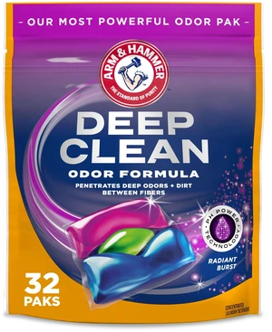 ARM & HAMMER Deep Clean Odor Formula Detergent Power Paks, Radiant Burst, 32 Count ARM & HAMMER Deep Clean Odor Formula Detergent Power Paks, Radiant Burst, 32 Count