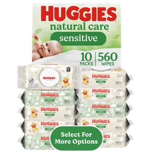 Huggies Natural Care Sensitive Fragrance-Free Baby Wipes, 10 Packs (560 Wipes) Huggies Natural Care Sensitive Fragrance-Free Baby Wipes, 10 Packs (560 Wipes)