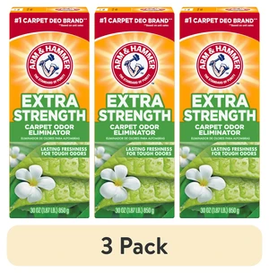 3-Pack ARM & HAMMER Extra Strength Carpet Odor Eliminator Powder, Fresh Scent, 30oz 3-Pack ARM & HAMMER Extra Strength Carpet Odor Eliminator Powder, Fresh Scent, 30oz