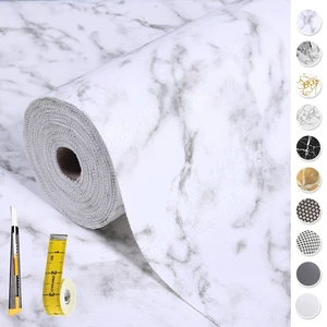 2-Layer Drawer and Shelf Liner for Kitchen Cabinet: 12 in X 20 Ft Non Slip Waterproof Shelf Paper Non Adhesive Refrigerator Liners White Marble Easy Liners for Bathroom with Knife Tape Measure 2-Layer Drawer and Shelf Liner for Kitchen Cabinet: 12 in X 20 Ft Non Slip Waterproof Shelf Paper Non Adhesive Refrigerator Liners White Marble Easy Liners for Bathroom with Knife Tape Measure