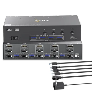 KVM Switch 3 Monitors 4 Computers HDMI + DisplayPort, KCEVE USB 3.0 DP KVM Switcher, 8K@30Hz/4k@144Hz DP KVM for 4 PC Share 3 Display and 4 USB 3.0 Devices KVM Switch 3 Monitors 4 Computers HDMI + DisplayPort, KCEVE USB 3.0 DP KVM Switcher, 8K@30Hz/4k@144Hz DP KVM for 4 PC Share 3 Display and 4 USB 3.0 Devices