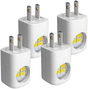 Mini LED Night Light Plug in Wall, Auto On/Off, 3000K Warm White, 360° Dimmable Ambient Light for Bedroom, Bathroom, Staircase, Hallway, Kitchen (White-White Light,4pcs) Mini LED Night Light Plug in Wall, Auto On/Off, 3000K Warm White, 360° Dimmable Ambient Light for Bedroom, Bathroom, Staircase, Hallway, Kitchen (White-White Light,4pcs)