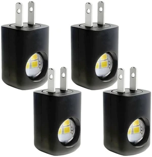 Mini LED Night Light Plug in Wall, Auto On/Off, 3000K Warm White, 360° Dimmable Ambient Light for Bedroom, Bathroom, Staircase, Hallway, Kitchen (Black-White Light,4pcs) Mini LED Night Light Plug in Wall, Auto On/Off, 3000K Warm White, 360° Dimmable Ambient Light for Bedroom, Bathroom, Staircase, Hallway, Kitchen (Black-White Light,4pcs)