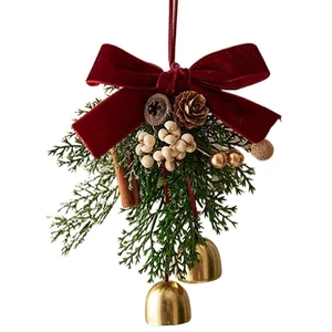Christmas Bows with Bells for Christmas Tree Decor | Pine Branch and Pine Cone Hanging Ornaments for Xmas Tree Wreaths, Gifts, and Xmas Holiday Outdoor Home Decor Christmas Bows with Bells for Christmas Tree Decor | Pine Branch and Pine Cone Hanging Ornaments for Xmas Tree Wreaths, Gifts, and Xmas Holiday Outdoor Home Decor