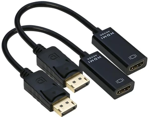 4K DisplayPort to HDMI Adapter Cable 2Pack, iXever DP to HDMI Converter Adaptor Compatible for HP, Dell, GPU, AMD, NVIDIA, Male to Female,Uni-Directional 4K DisplayPort to HDMI Adapter Cable 2Pack, iXever DP to HDMI Converter Adaptor Compatible for HP, Dell, GPU, AMD, NVIDIA, Male to Female,Uni-Directional