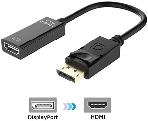 DP Displayport to HDMI Adapter 4K x 2K, iXever Display Port to HDMI Male to Female Gold-Plated Cord Compatible for Lenovo Dell HP DP Displayport to HDMI Adapter 4K x 2K, iXever Display Port to HDMI Male to Female Gold-Plated Cord Compatible for Lenovo Dell HP