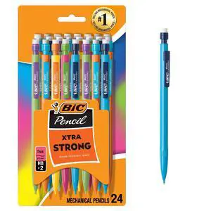 BIC Xtra Strong Mechanical Pencils, No. 2, Back to School Supplies, 0.9 mm, 24-Count BIC Xtra Strong Mechanical Pencils, No. 2, Back to School Supplies, 0.9 mm, 24-Count