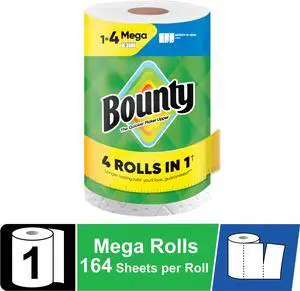 Bounty Paper Towels Select-A-Size White, 1 Mega Roll, 164 Sheets per Roll Bounty Paper Towels Select-A-Size White, 1 Mega Roll, 164 Sheets per Roll