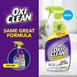 OxiClean Bathroom Cleaner, Shower, Tub & Tile, Powered by OxiClean Stainfighters, Fresh Scent, 32 oz OxiClean Bathroom Cleaner, Shower, Tub & Tile, Powered by OxiClean Stainfighters, Fresh Scent, 32 oz