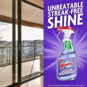 Windex Ammonia-Free Glass, Window, Mirror, and Windshield Cleaner, Crystal Rain Scent, Spray Bottle, 32 fl oz Windex Ammonia-Free Glass, Window, Mirror, and Windshield Cleaner, Crystal Rain Scent, Spray Bottle, 32 fl oz