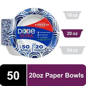 Dixie Ultra Disposable Paper Bowls, 20 oz, Multi-Color, 50 Count Dixie Ultra Disposable Paper Bowls, 20 oz, Multi-Color, 50 Count