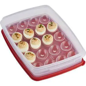 Rubbermaid Egg Keeper Food Storage Container, Clear/Red, 1 Count Rubbermaid Egg Keeper Food Storage Container, Clear/Red, 1 Count